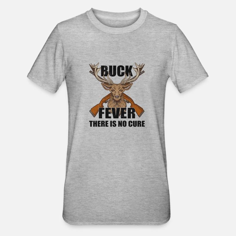 Hirschjagd Hirschjäger Jagdsaison Bockjagd - Unisex Polycotton T-Shirt - Grau meliert
