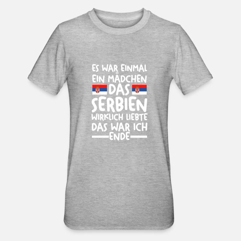 Serbien Serbe Serbisches - Unisex Polycotton T-Shirt - Grau meliert