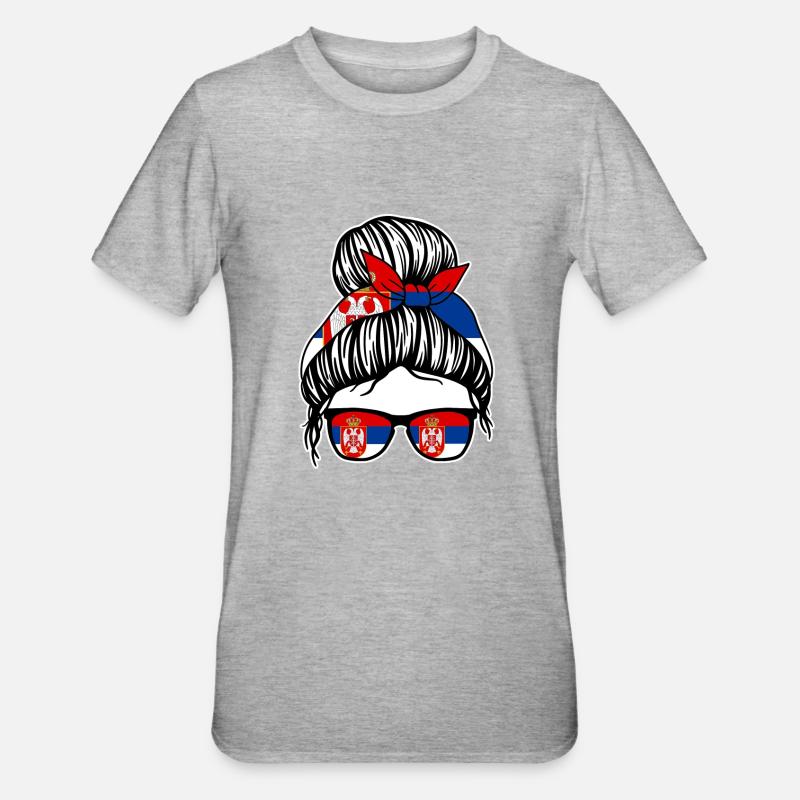 Serbe Serbe Serbie - T-shirt polycoton Unisexe - gris chiné