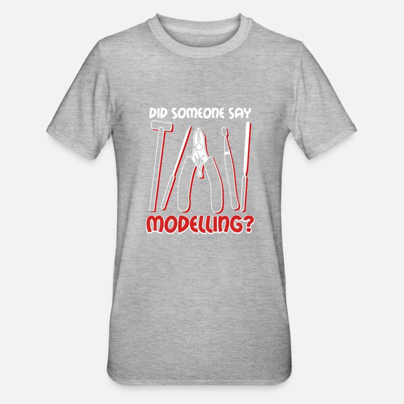 Modellbau Tabletop Witz Modellbauer - T-shirt polycoton Unisexe - gris chiné