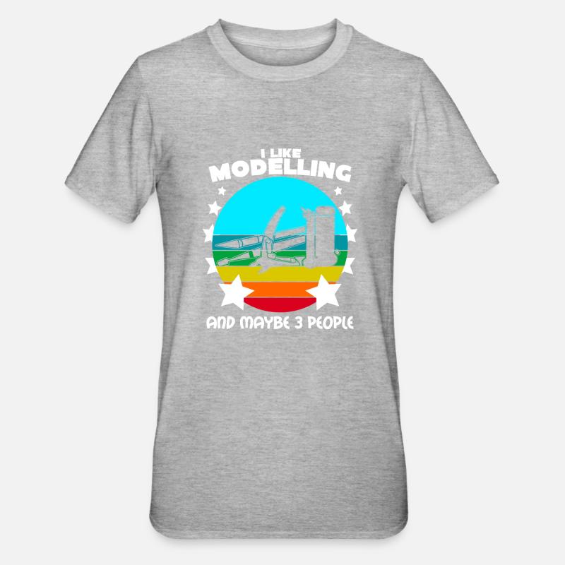 Modellbau Witz Tabletop Modellbauer - Unisex Polycotton T-Shirt - heather grey