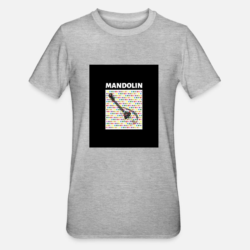 Mandolin (dots) - Unisex Polycotton T-Shirt - Grau meliert