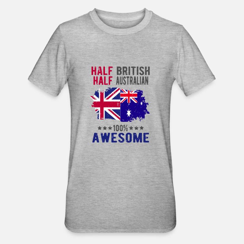 Half British Half Australian - Unisex Polycotton T-Shirt - heather grey