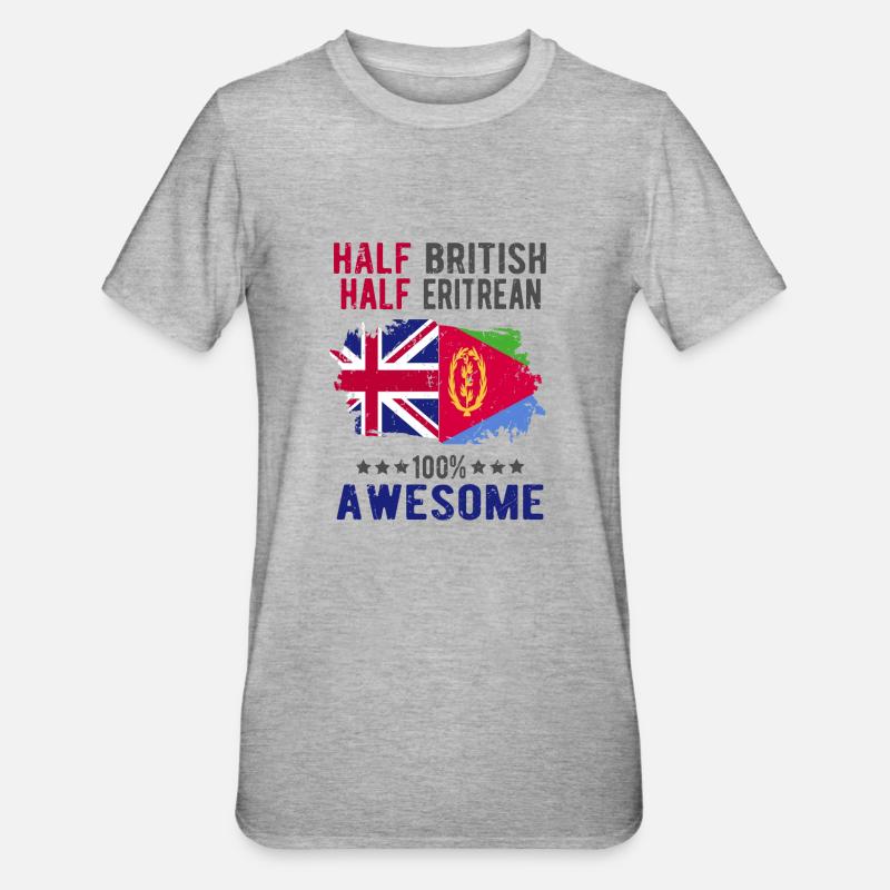Half British Half Eritrean - Unisex Polycotton T-Shirt - heather grey