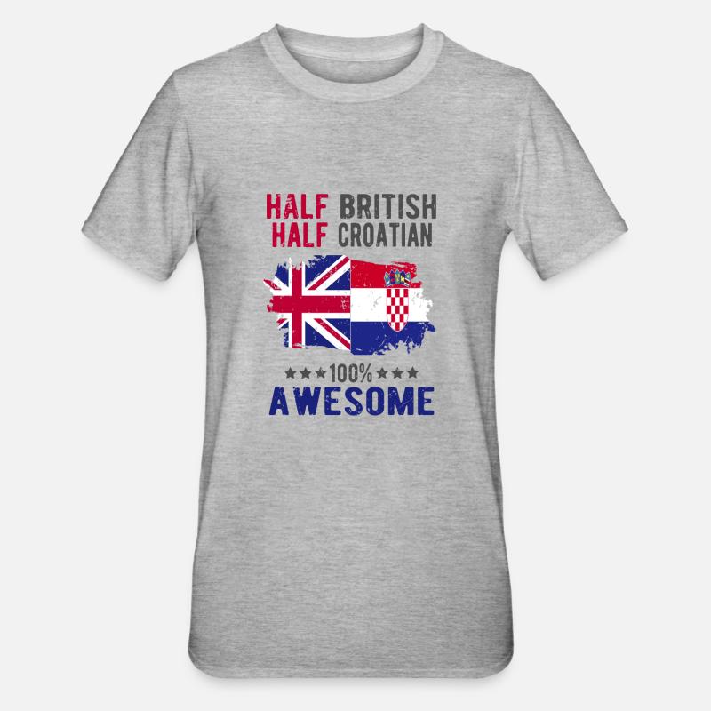 Half British Half Croat - Unisex Polycotton T-Shirt - heather grey