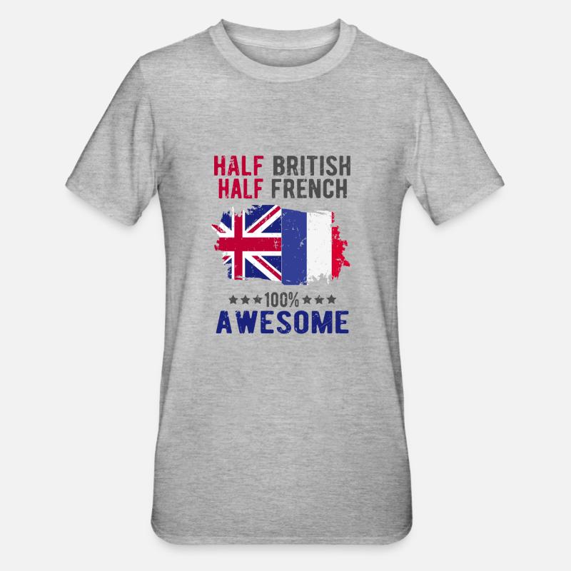Half British Half British - Unisex Polycotton T-Shirt - heather grey