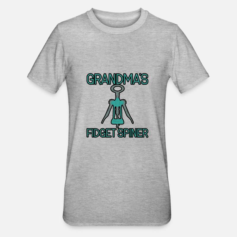 Fidget Spinner de grand-mère 3 - T-shirt polycoton Unisexe - gris chiné