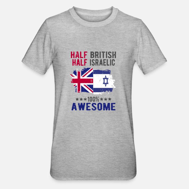 Half British Half Isreali - Unisex Polycotton T-Shirt - heather grey