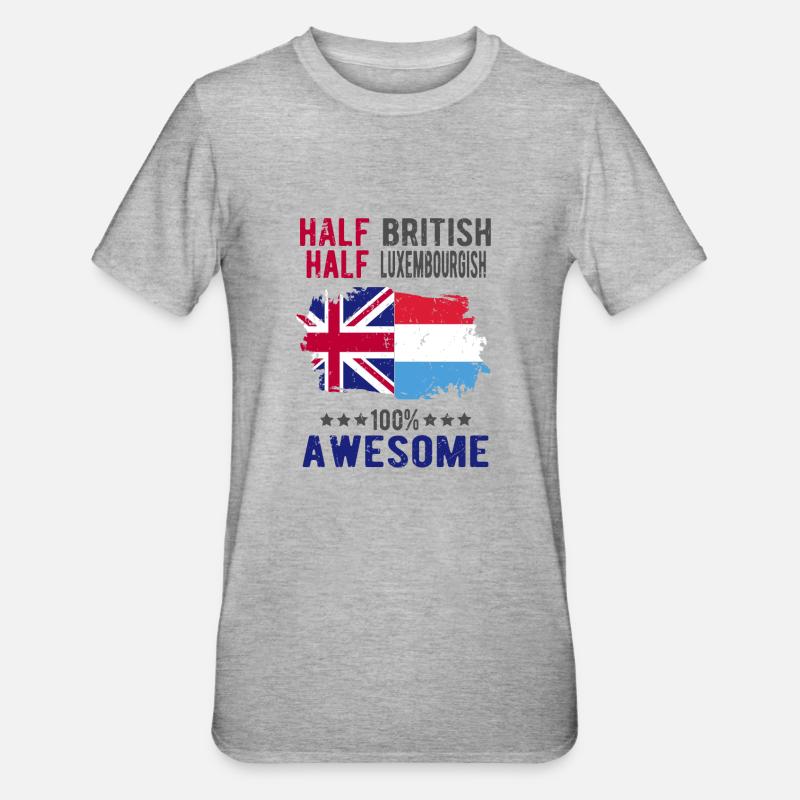 Half British Half Luxembourger - Unisex Polycotton T-Shirt - heather grey