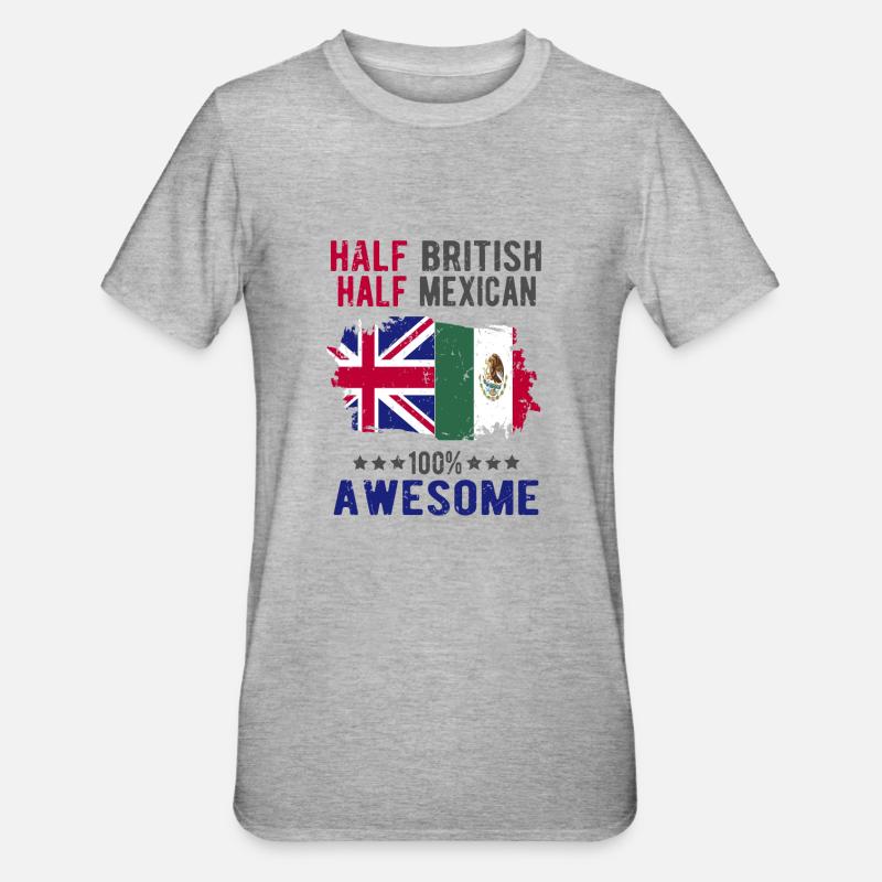 Half British Half Mexican - Unisex Polycotton T-Shirt - heather grey