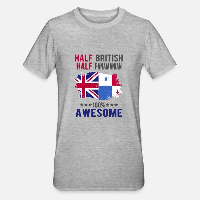 Half British Half Panama - Unisex Polycotton T-Shirt - heather grey