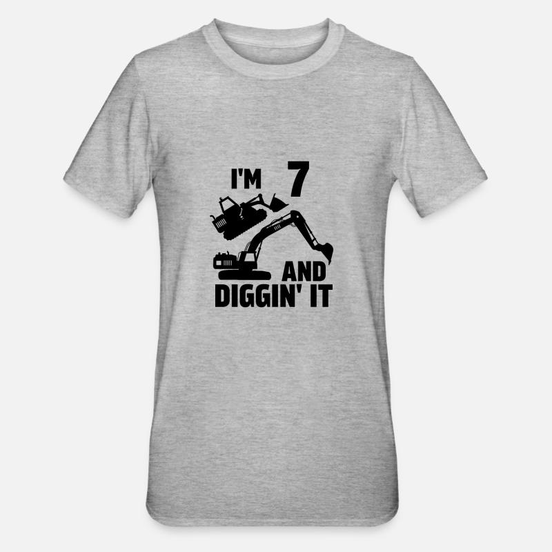 7 und Diggin' It - Unisex Polycotton T-Shirt - Grau meliert