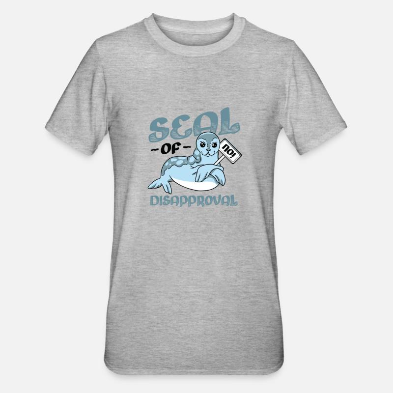 Sceau de rejet dire non. - T-shirt polycoton Unisexe - gris chiné