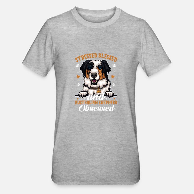Blessed Australian Shepherd Possessed - Unisex Polycotton T-Shirt - heather grey