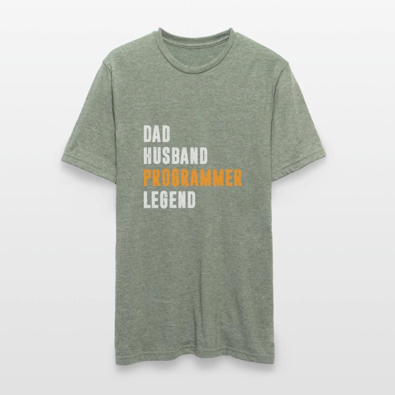 Dad Husband Programmer Legend Coder Coding Unisex Polycotton T-Shirt
