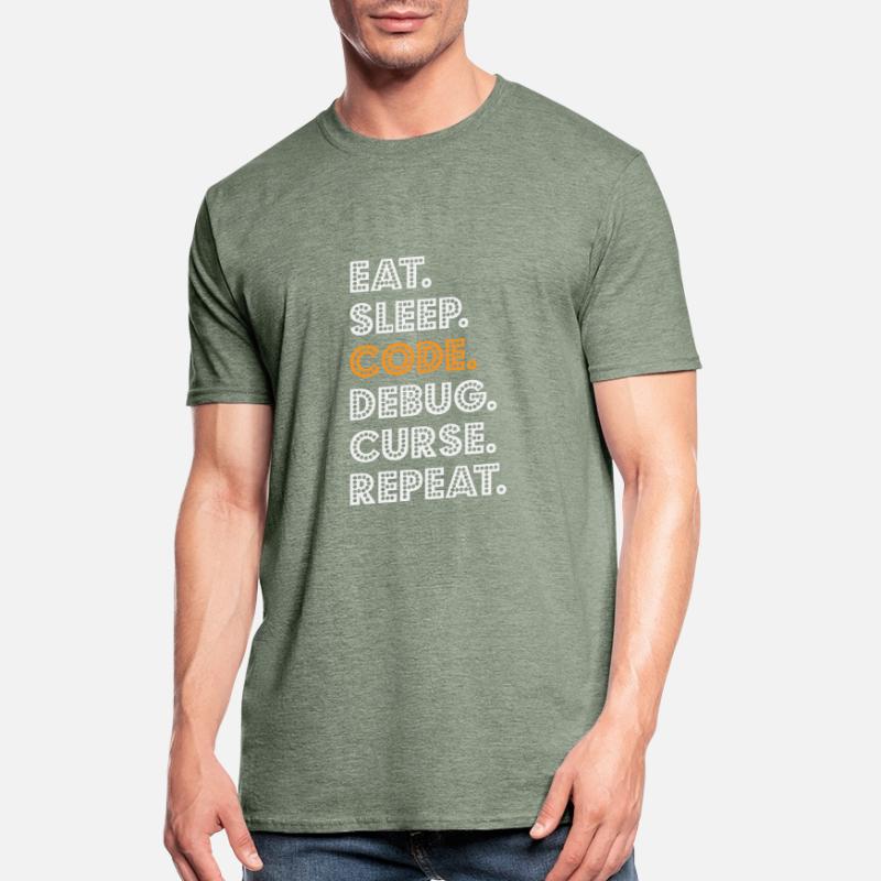 Eat Sleep Code Debug Curse Répéter Programmeur Coder T-shirt polycoton Unisexe