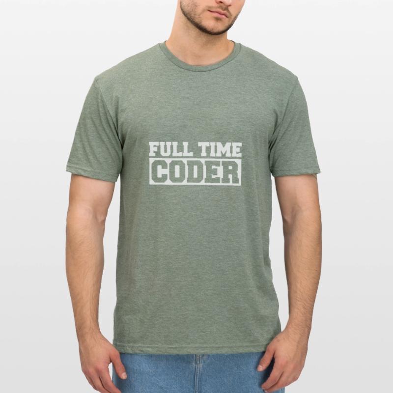 Full Timer Coder Programmer Humor Nerd Unisex Polycotton T-Shirt