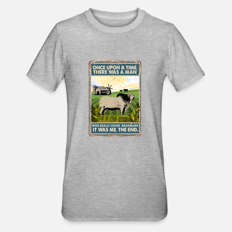 Race de vache Brahmanes aimés - T-shirt polycoton Unisexe - gris chiné