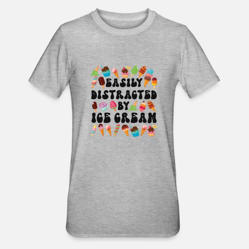 Crème glacée Cone Popsicle facilement - T-shirt polycoton Unisexe - gris chiné