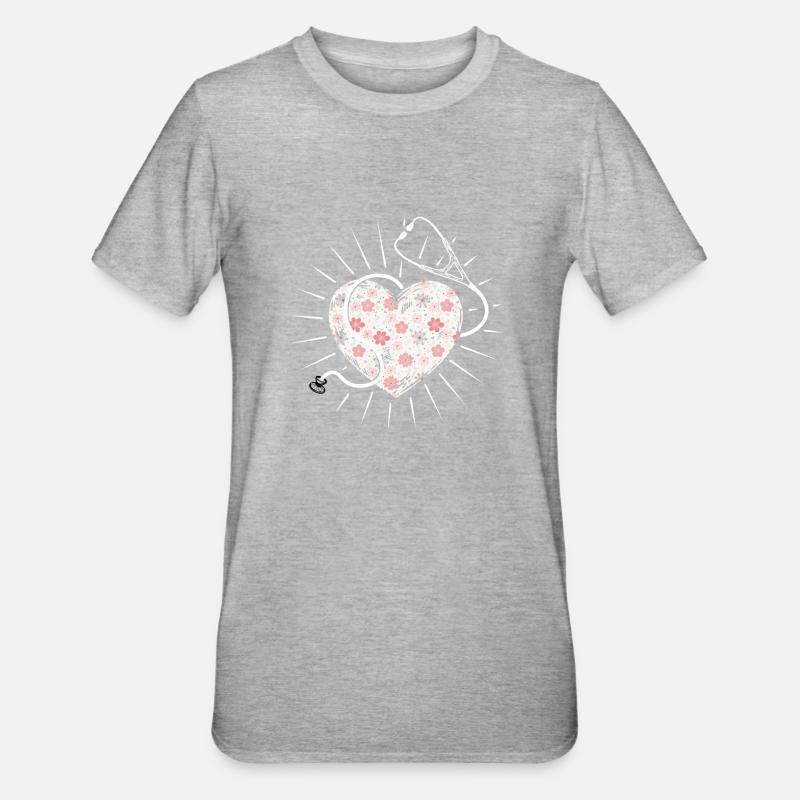 Krankenschwester Pfleger Krankenpfleger - Unisex Polycotton T-Shirt - Grau meliert
