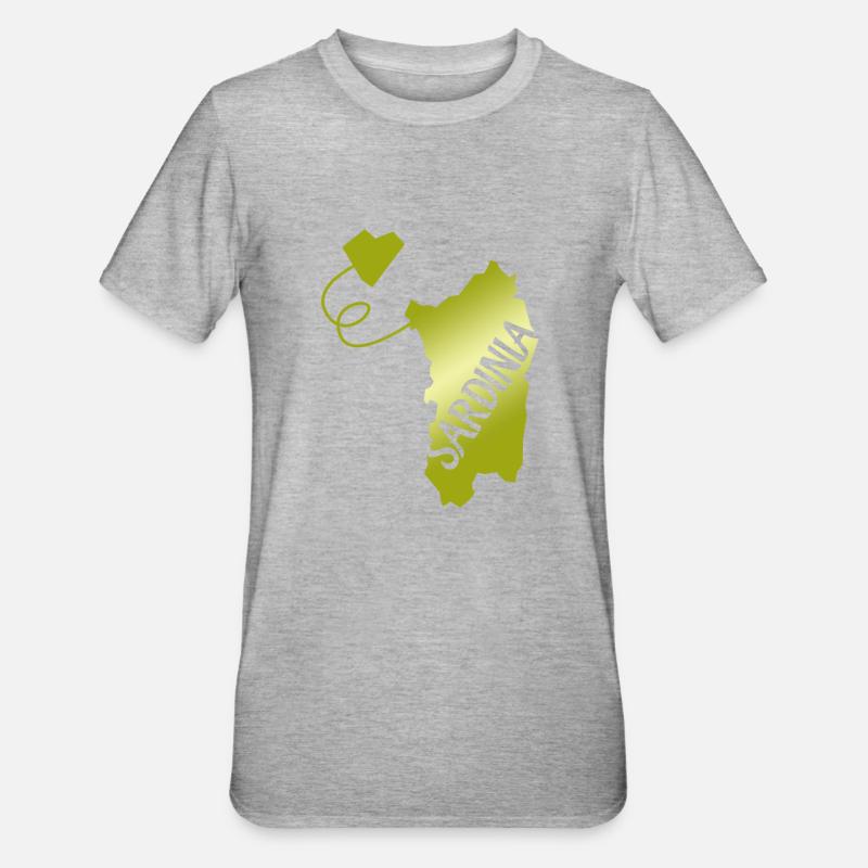 Sardaigne Sardaigne Coeur Sardaigne - T-shirt polycoton Unisexe - gris chiné