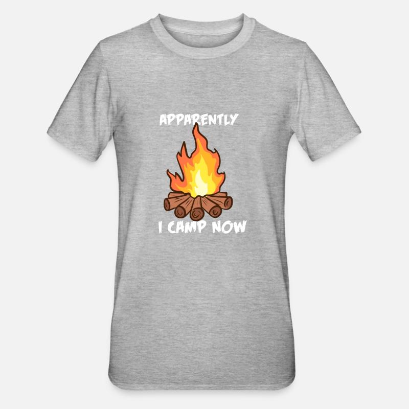 Apparently I Camp Now - Unisex Polycotton T-Shirt - Grau meliert