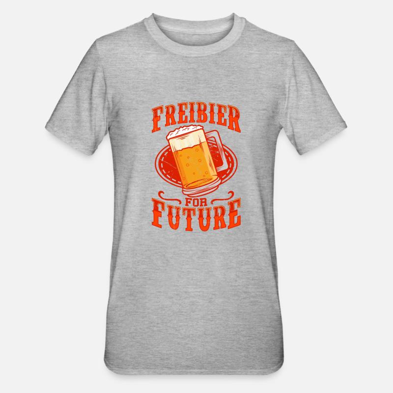 Biertrinker Freibier For Future - Unisex Polycotton T-Shirt - Grau meliert