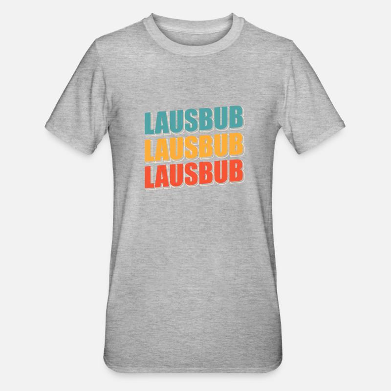 Lausbub Lausbube - Unisex Polycotton T-Shirt - Grau meliert