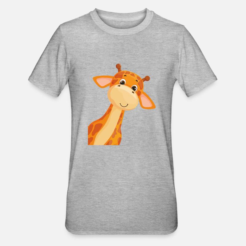girafe - T-shirt polycoton Unisexe - gris chiné