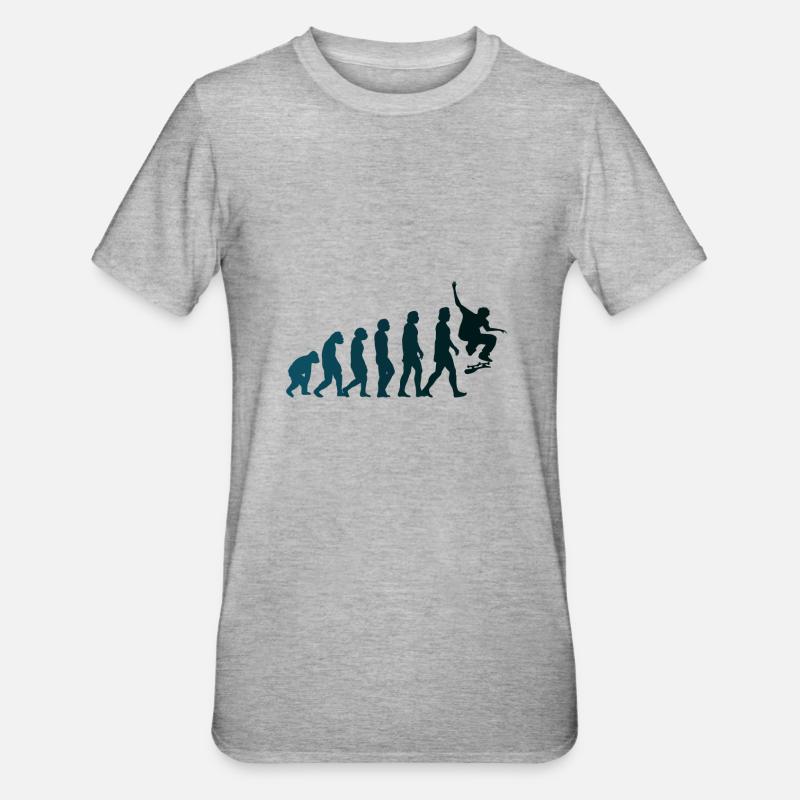 Skateboarder Skateboard Evolution - T-shirt polycoton Unisexe - gris chiné