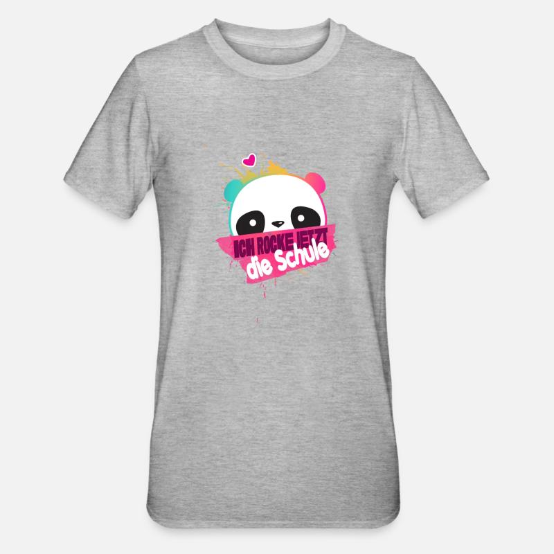 Endlich Schulkind, Einschulung - Unisex Polycotton T-Shirt - Grau meliert