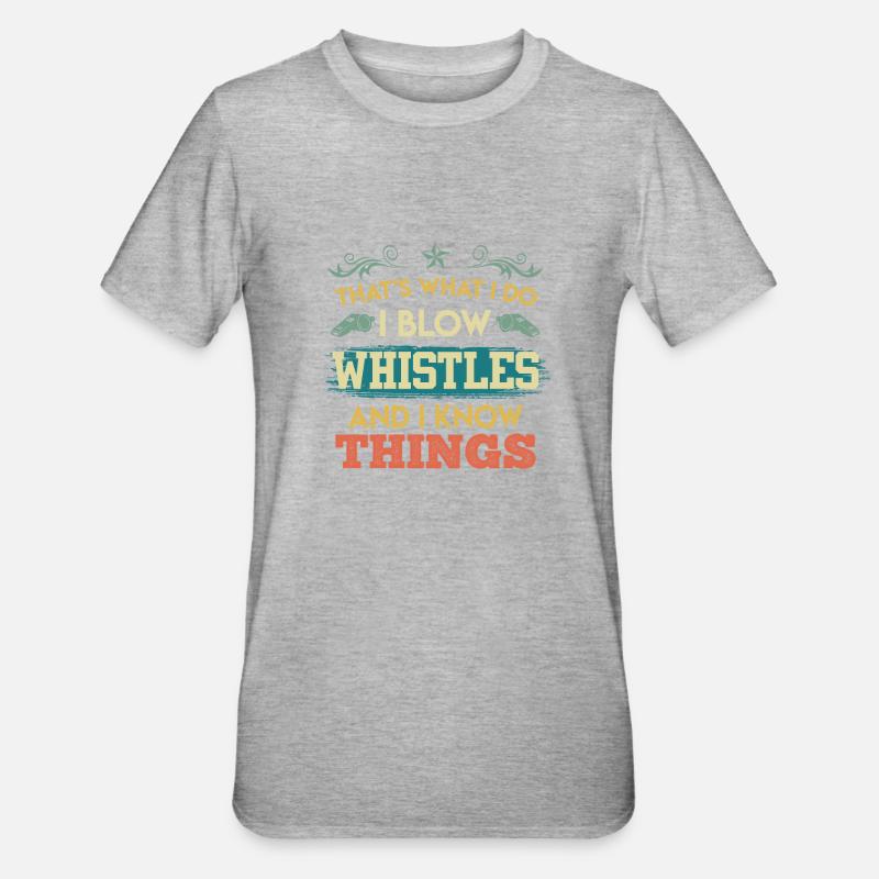 Referee whistle & know things - Unisex Polycotton T-Shirt - heather grey