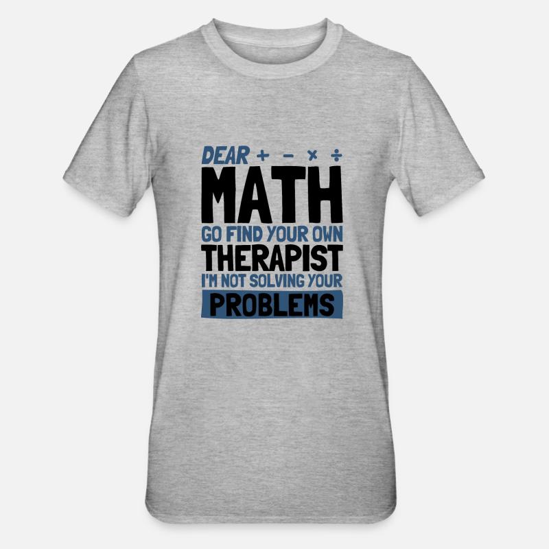 Math Mathématiques Sciences Math Cadeau - T-shirt polycoton Unisexe - gris chiné
