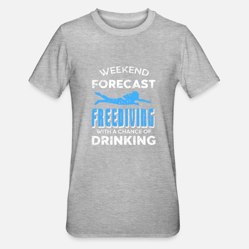Wochenendvorhersage Freitauchen - Unisex Polycotton T-Shirt - Grau meliert