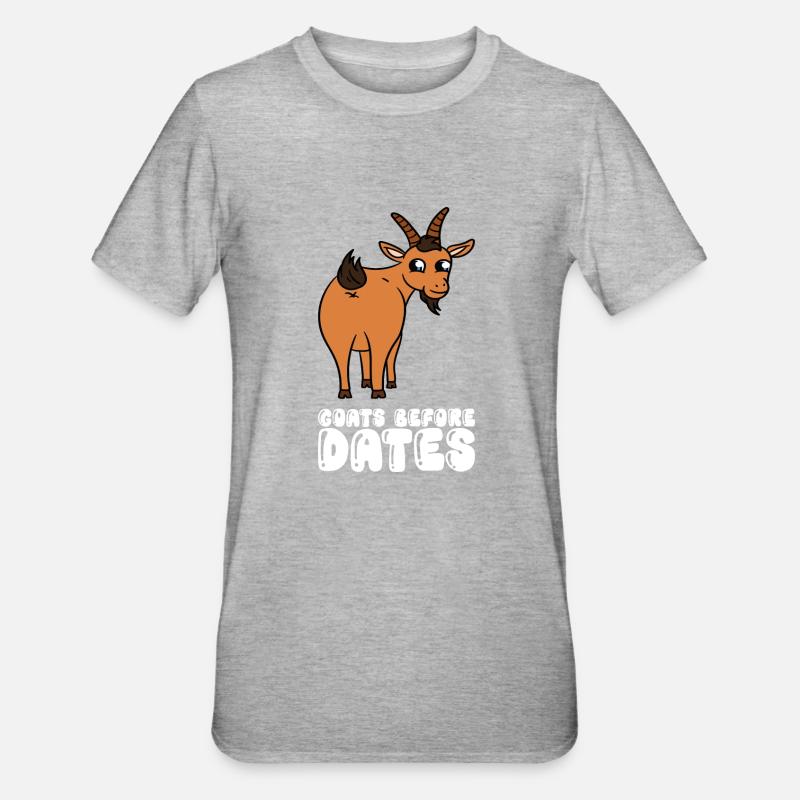 Chèvres devant les dattes - T-shirt polycoton Unisexe - gris chiné