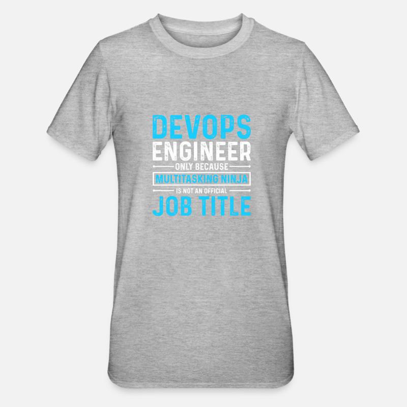 Sys-Admin Developer Devops Engineer - Unisex Polycotton T-Shirt - heather grey