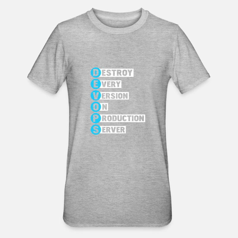 Devops Sys-Admin Entwickler Helden Design - Unisex Polycotton T-Shirt - Grau meliert