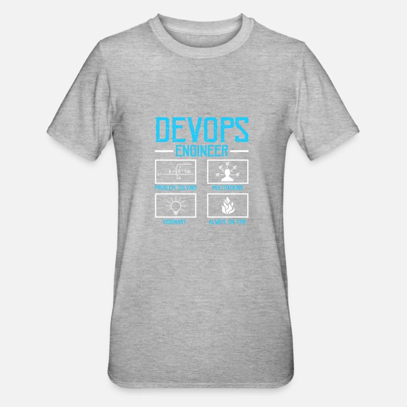 Devops Sys-Admin Developer - Unisex Polycotton T-Shirt - heather grey