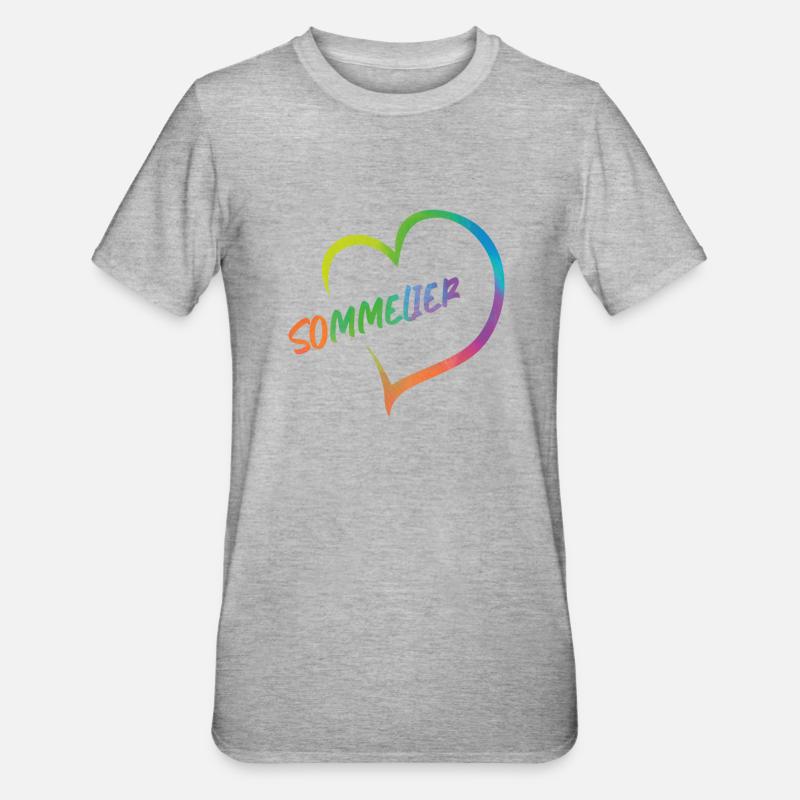Dégustation de vin de sommelier - T-shirt polycoton Unisexe - gris chiné