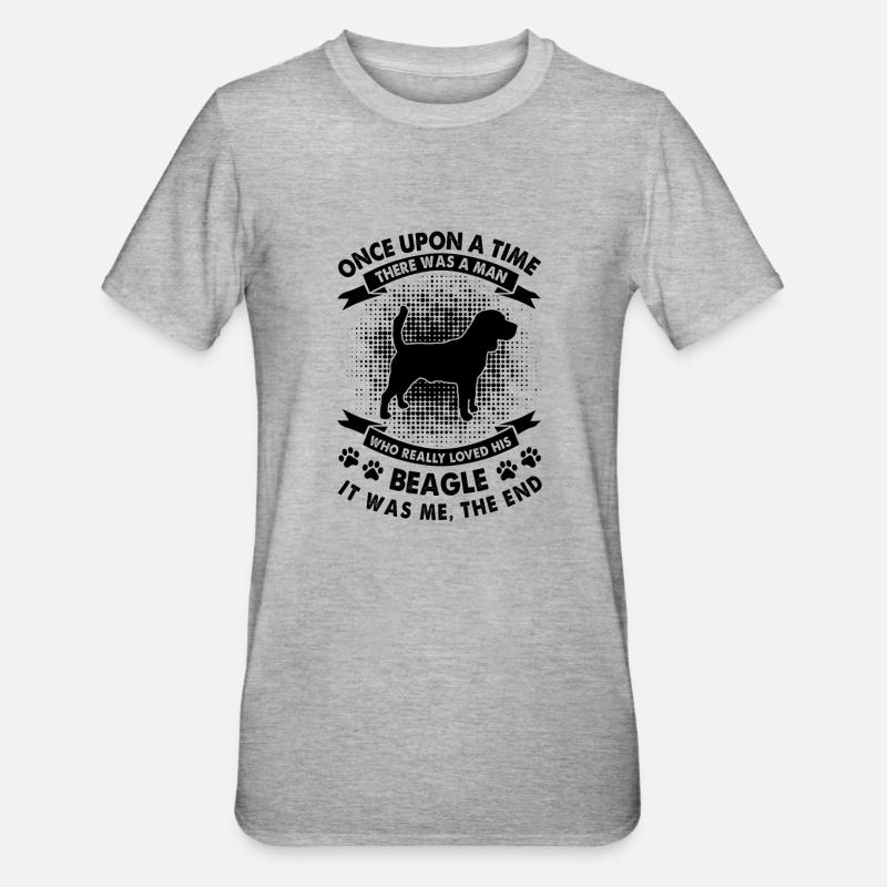 Es War Einmal - Beagle - Unisex Polycotton T-Shirt - Grau meliert