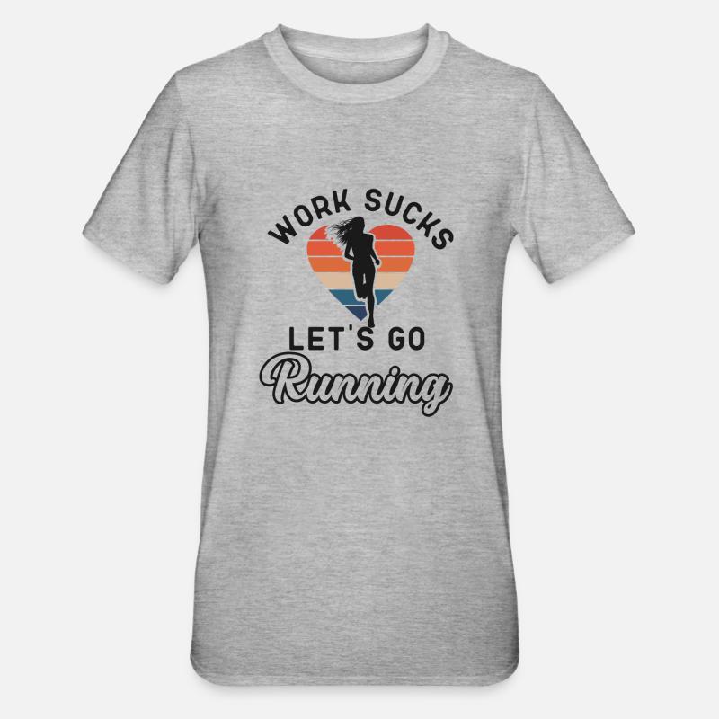 Running Runner Half Marathon - Unisex Polycotton T-Shirt - Grau meliert