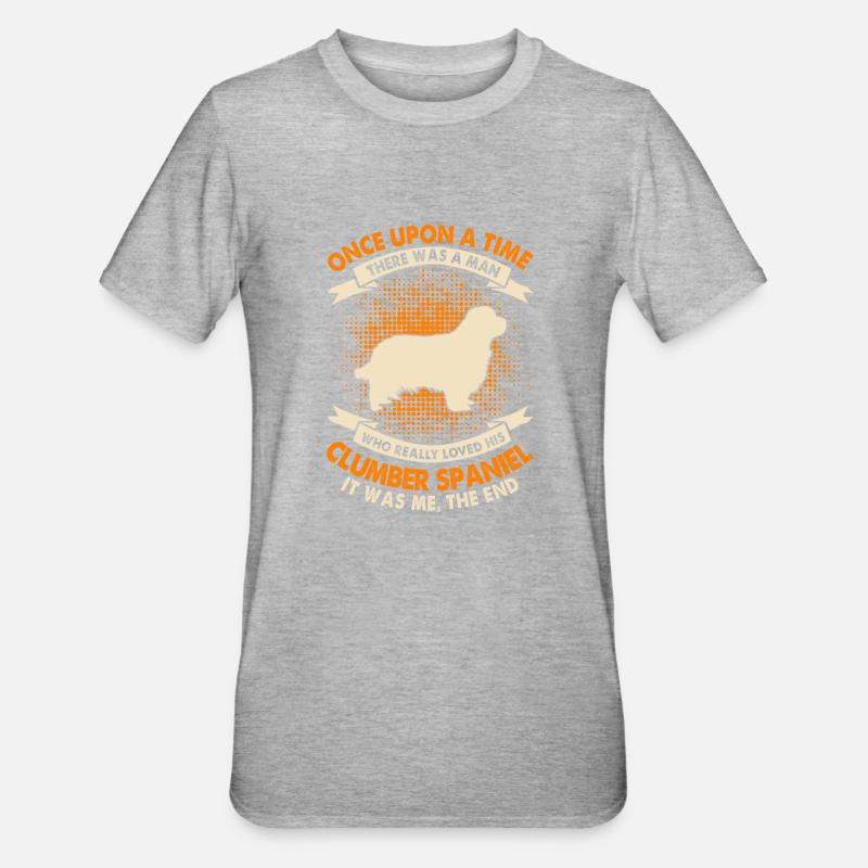 Une fois - Clumber Spaniel - T-shirt polycoton Unisexe - gris chiné