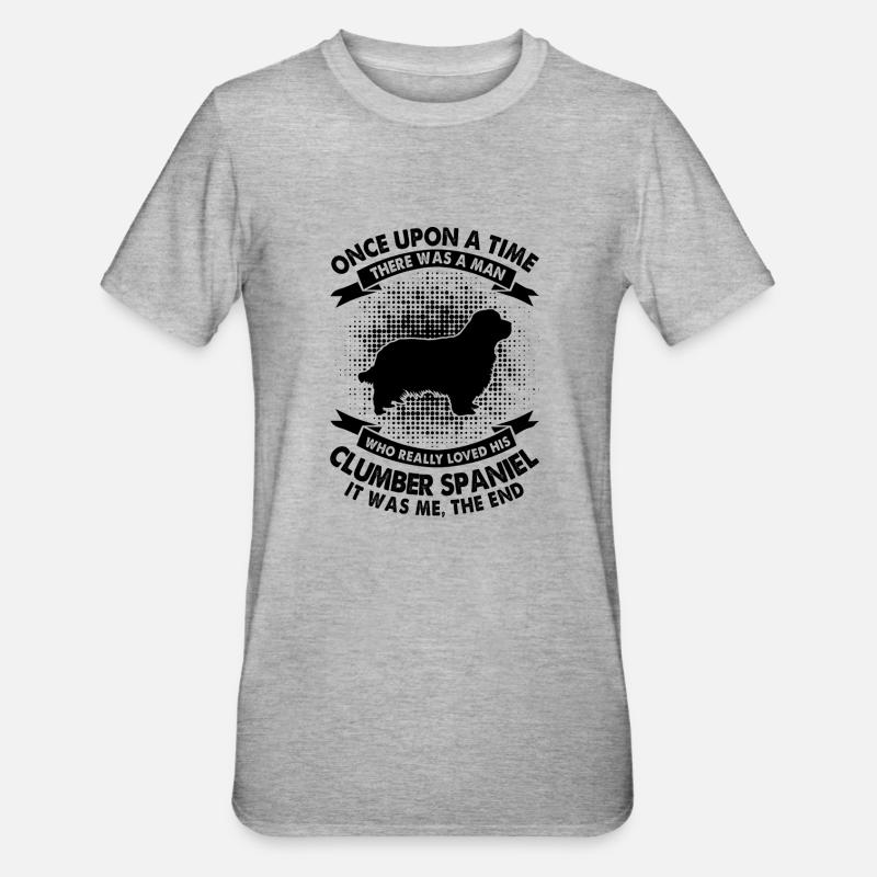 Une fois - Clumber Spaniel - T-shirt polycoton Unisexe - gris chiné