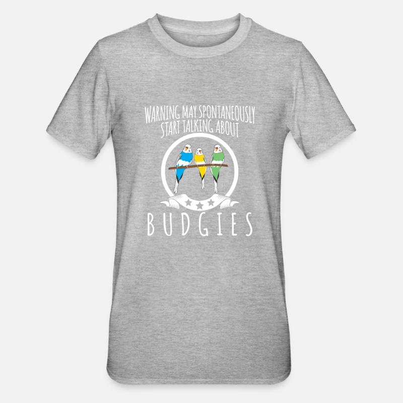 Budgerigar blague avec budgerigar - T-shirt polycoton Unisexe - gris chiné