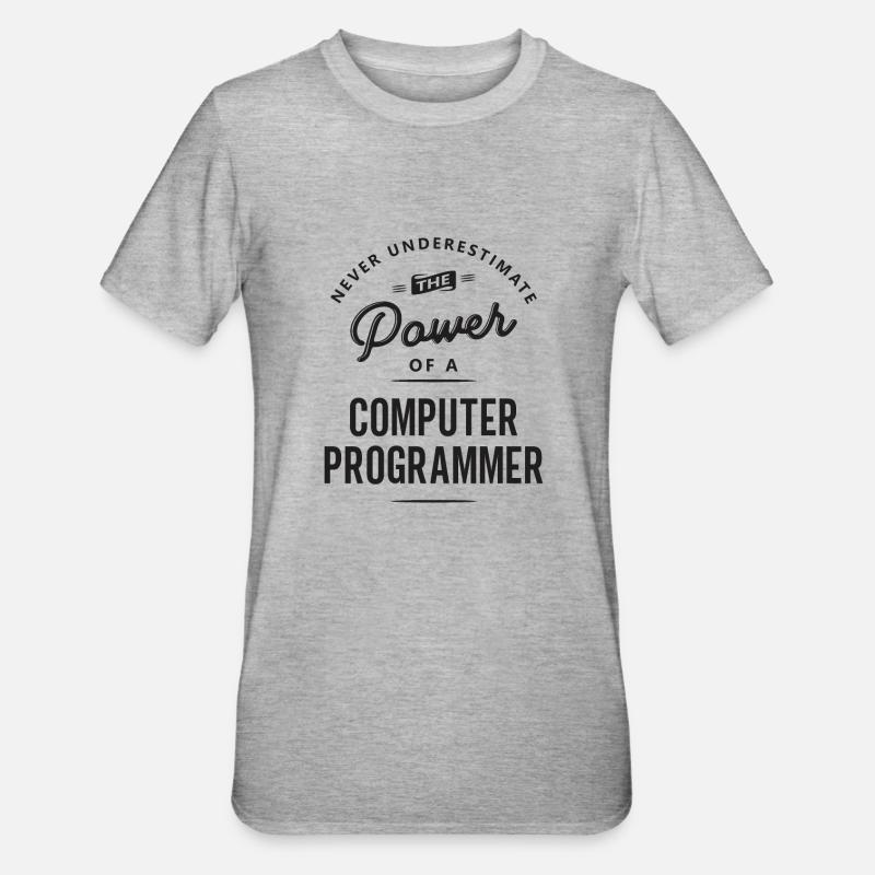Computer Programmer Funny Job Title - Unisex Polycotton T-Shirt - heather grey
