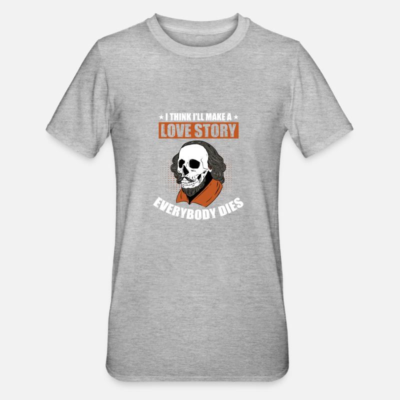 William Shakespeare - T-shirt polycoton Unisexe - gris chiné