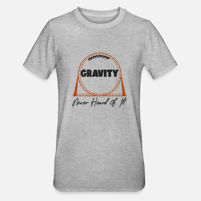 Roller Coaster Gravity Never Heard - Unisex Polycotton T-Shirt - Grau meliert