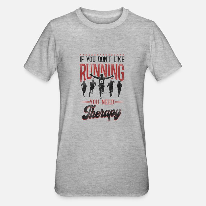 Running Runner Half Marathon - Unisex Polycotton T-Shirt - Grau meliert