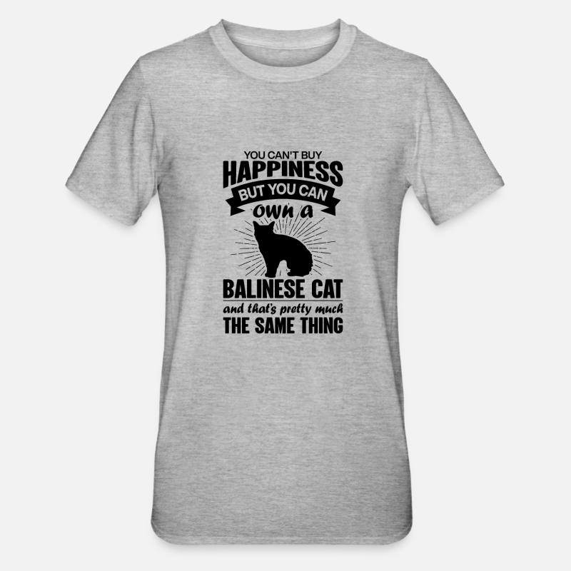 Peut acheter un chat balinais - T-shirt polycoton Unisexe - gris chiné