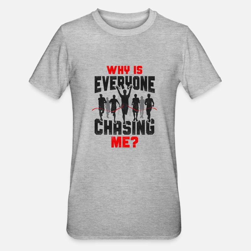Running Runner Half Marathon - Unisex Polycotton T-Shirt - Grau meliert